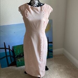 Maggy London Pink Sheath Dress with Bateau Neckline